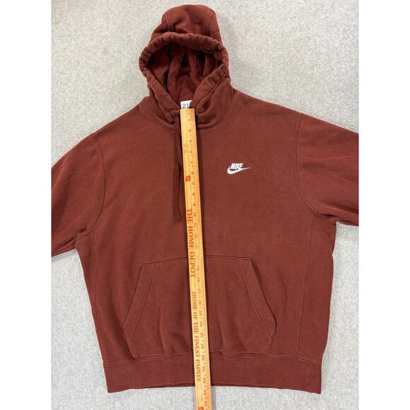 Nike Stitched Logo SWOOSH Hoodie Sweatshirt (Men's Large) Maroon - Picture 9 of 12